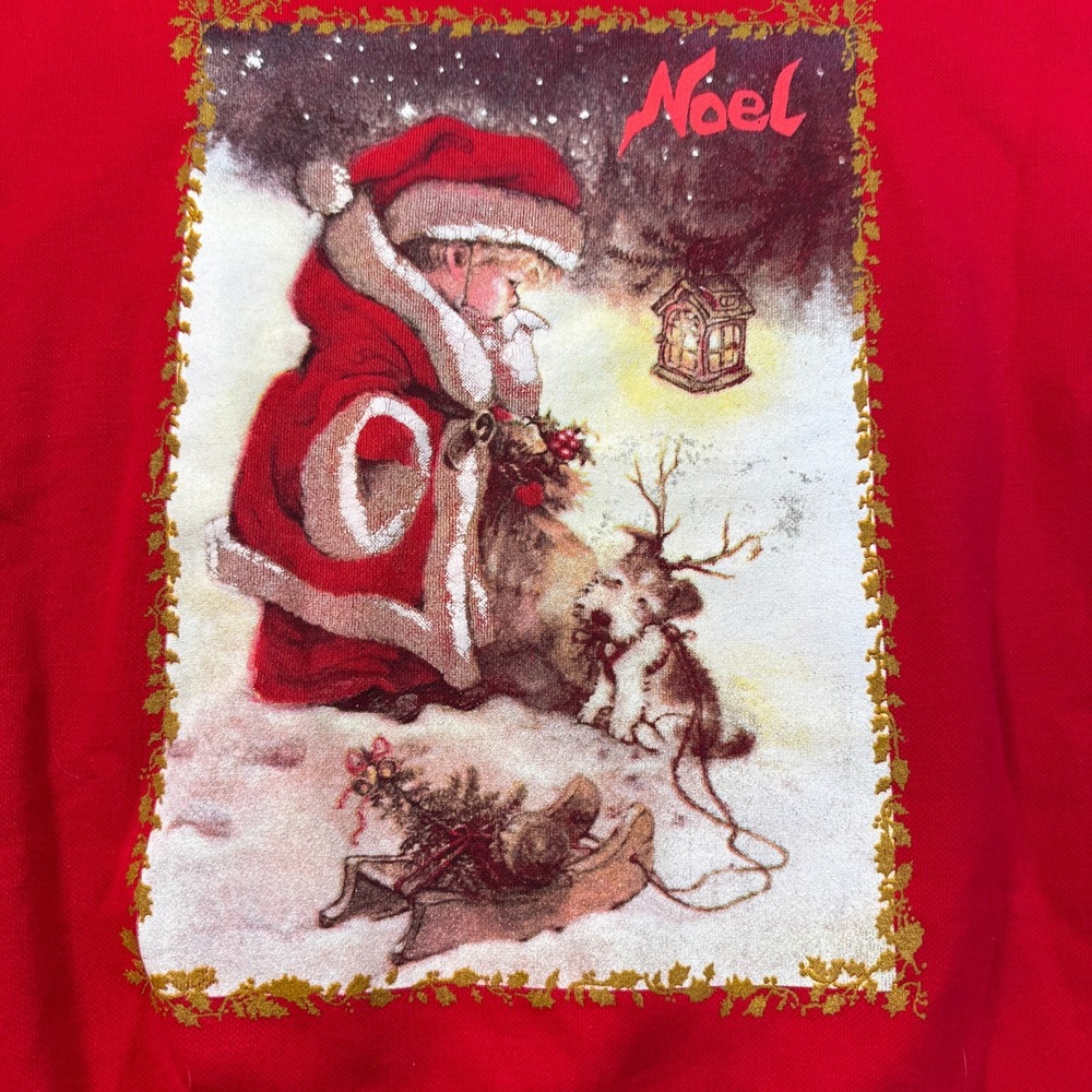 VTG Grannycore Christmas Noel Crewneck Sweatshirt Nutcracker Brand Sz‎ Small - Picture 2 of 8